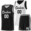 Custom Black White Chest Slash Patttern Double Side Sports Uniform Basketball Jersey