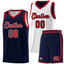 Custom Navy White Chest Slash Patttern Double Side Sports Uniform Basketball Jersey