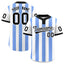 Custom White Light Blue Stripe Fashion Authentic Two-Button Softball Jersey