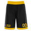 Custom Black Yellow Basketball Shorts