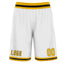 Custom White Yellow Basketball Shorts