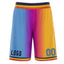 Custom Blue Pink Yellow Gradient Fashion Basketball Shorts