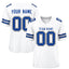 Custom White Royal Blue Classic Style Mesh Authentic Football Jersey