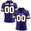 Custom Purple White-Gold Personalized Classic Mesh Authentic Football Jersey