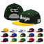 Custom Green Gold 3D Puff Embroidery Flat Embroidery Casual Sport Baseball Cap