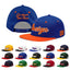 Custom Royal Blue Orange 3D Puff Embroidery Flat Embroidery Casual Sport Baseball Cap