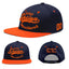 Custom Navy Navy Orange 3D Puff Embroidery Flat Embroidery Casual Sport Baseball Cap