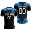 Custom Black Blue Sport Soccer Tops Jersey