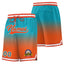 Custom Aqua Orange Personalized Gradient Fashion Basketball Shorts