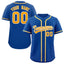 Custom Royal Gold-White Classic Style Authentic Baseball Jersey