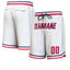 Custom White Navy-Red Personalized Basketball Shorts