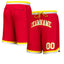 Custom Red White-Yellow Personalized Basketball Shorts