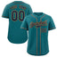 Custom Aqua Navy-Old Gold Classic Style Authentic Baseball Jersey