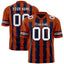 Custom Navy Texas Orange Personalized Razr Stripe Graffiti Pattern Flag Football Jersey