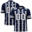 Custom Gray Navy Personalized Razr Stripe Graffiti Pattern Flag Football Jersey