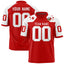 Custom Red White Personalized Shoulder Star Pattern Flag Football Jersey
