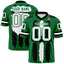 Custom Kelly Green Black and White Graffiti Pattern Flag Football Jerseys