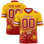 Custom Gold Red Personalized Star Gradient Flag Football Jersey