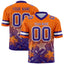 Custom Orange Purple Personalized Star Gradient Flag Football Jersey