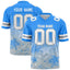 Custom Light Blue Light Blue Personalized Star Gradient Flag Football Jersey