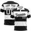 Custom White-Black Horizontal Stripe Design Performance Polo Shirt