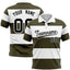 Custom White-Olive Horizontal Stripe Design Performance Polo Shirt