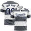 Custom White-Dark Gray Horizontal Stripe Design Performance Polo Shirt