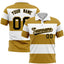 Custom White-Old Gold Horizontal Stripe Design Performance Polo Shirt