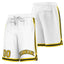 Custom White Yellow-Black Sport Basketball Shorts