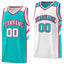 Custom Light Green White Double Side Tops Basketball Jersey