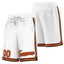 Custom White Orange-Black Sport Basketball Shorts