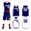 Custom Navy White Double Side Sets Design Sportswear Basketball Jersey