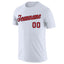 Custom White Red-Navy Classic Style Crew neck T-Shirts Full Sublimated