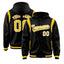 Custom Black Gold Varsity Full-Snap Letterman Shoulder Color Block Jacket Hoodie