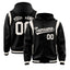Custom Black Cream Varsity Full-Snap Letterman Shoulder Color Block Jacket Hoodie