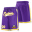 Custom Purple White-Gold Classic Style Basketball Mesh Shorts