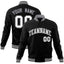 Custom Black White-Black Classic Style Varsity Full-Snap Letterman Jacket