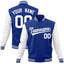 Custom Royal White Raglan Sleeves Varsity Full-Snap Letterman Jacket