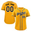 Custom Yellow Black-White Classic Style Authentic Baseball Jersey