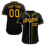 Custom Black Yellow Classic Style Authentic Baseball Jersey