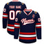 Custom Navy White-Red Classic Style Hockey Jersey