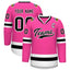 Custom Pink Black-White Classic Style Hockey Jersey