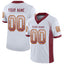 Custom White Burgundy-Gold Drift Fashion Mesh Authentic Football Jersey