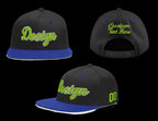Custom Black Royal Blue 3D Puff Embroidery Flat Embroidery Casual Sport Baseball Cap