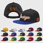 Custom Black Royal Blue 3D Puff Embroidery Flat Embroidery Casual Sport Baseball Cap