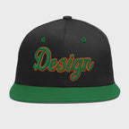 Custom Black Kelly Green 3D Puff Embroidery Flat Embroidery Casual Sport Baseball Cap