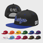 Custom Black Royal Blue 3D Puff Embroidery Flat Embroidery Casual Sport Baseball Cap
