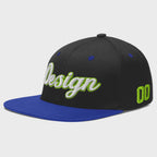 Custom Black Royal Blue 3D Puff Embroidery Flat Embroidery Casual Sport Baseball Cap