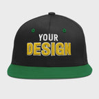 Custom Black Kelly Green 3D Puff Embroidery Flat Embroidery Casual Sport Baseball Cap