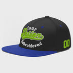Custom Black Royal Blue 3D Puff Embroidery Flat Embroidery Casual Sport Baseball Cap